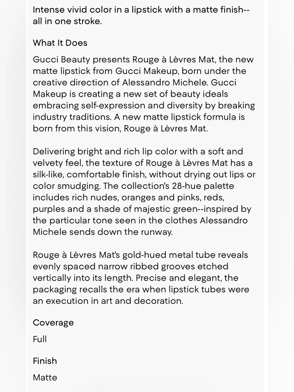 GUCCI Rouge A Levres mat lipstick Constance vermillion NIB